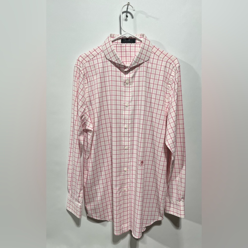 G/Fore Skull and Crossbones Tattersall Plaid Long Sleeve Shirt Size XL NWOT